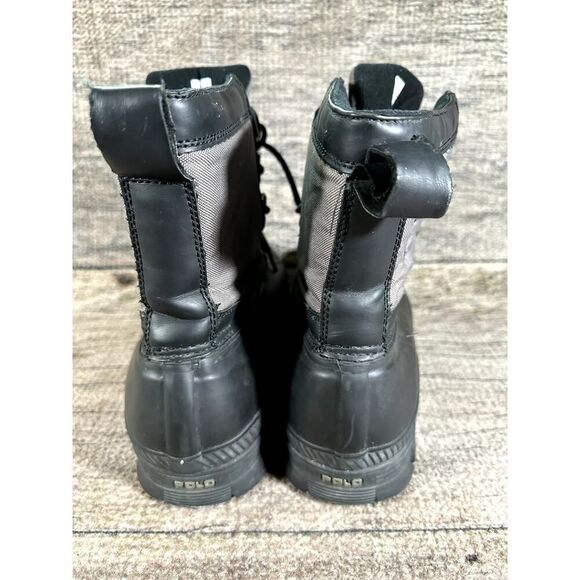 Polo Ralph Lauren Crestwick Duck Boot Black Mens 12 D Rain Snow Hunting - Picture 2 of 12